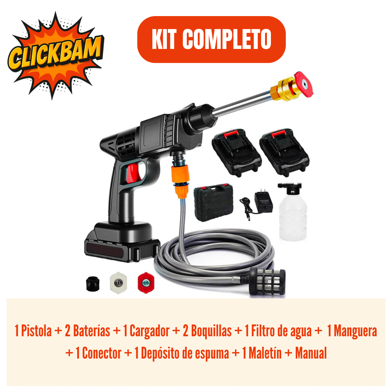 Hidrolavadora Inalámbrica + 2 baterías 48v