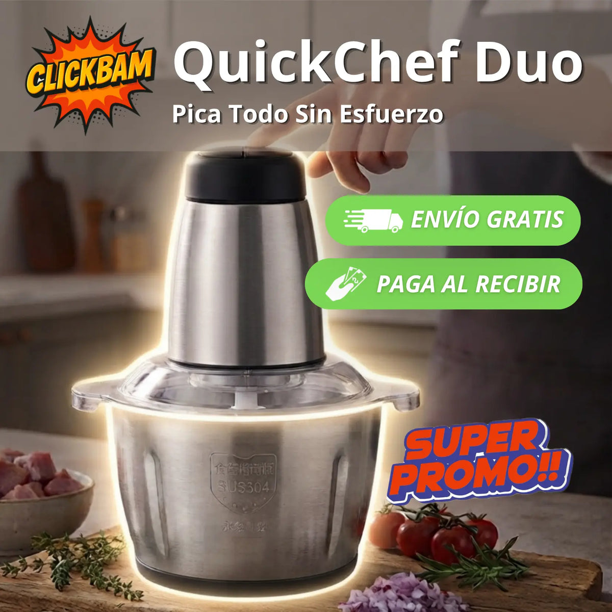 QuickChef Duo - Pica Todo Sin Esfuerzo